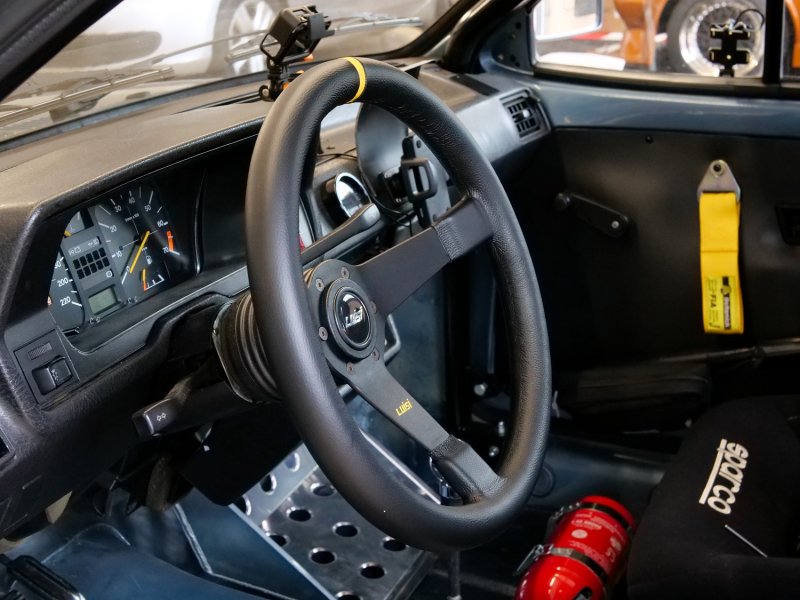 Preview: Luisi Mirage Corsa Sportlenkrad Leder schwarz / gelb geschüsselt & TÜV Prüfbericht